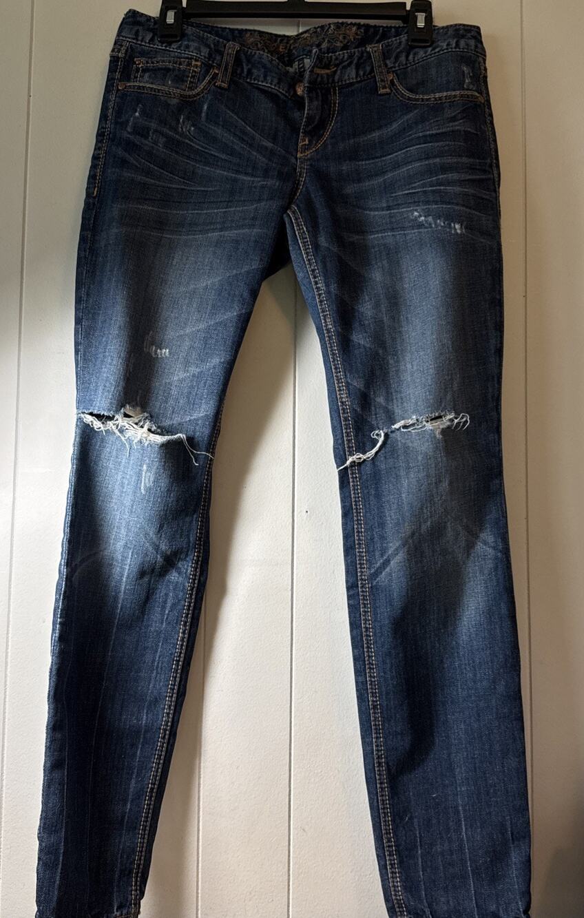 Express Womens Size 6 Blue Jeans Straight Skinny AA2